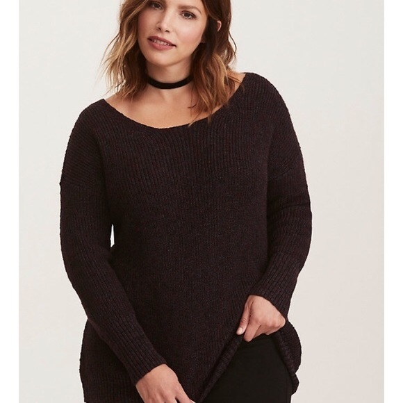 torrid Sweaters - Torrid Purple Criss Cross Sweater